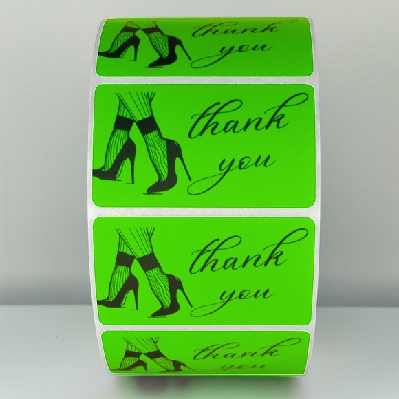 Chic Thank You Stickers - High Heels & Stockings Design Small Business Packaging - Picture 4 of 11
